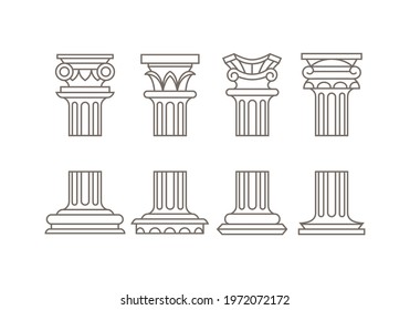 set of different roman coloumn vector