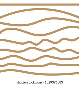 Set of different Ropes in flat style. Vector illustration. Abstract Ropes on white background