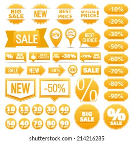 Set of different sale banners, ribbons and labels, vector eps10 illustration