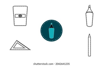Set verschiedener Symbole für das Schulangebot