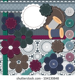 set with different scrapbook objects