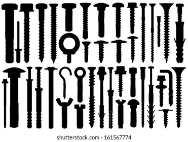 Set of different screws