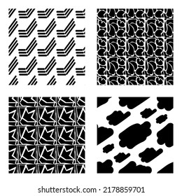 set of different seamless abstract patterns. doodle vector abstract background