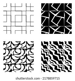 set of different seamless abstract patterns. doodle vector abstract background