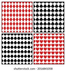 set of different seamless card suits