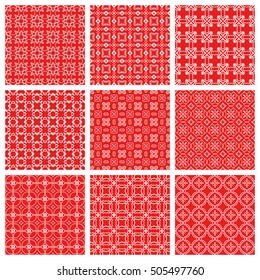 Set of different Seamless Geometric Line Patterns. Contemporary graphic design. Endless linear backgrounds collection, seamless lace texture for banners, flyers, invitation cards, pattern fills