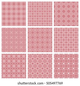 Set of different Seamless Geometric Line Patterns. Contemporary graphic design. Endless linear backgrounds collection, seamless lace texture for banners, flyers, invitation cards, pattern fills