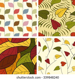 Set of different seamless patterns backgrounds. Vector illustration.