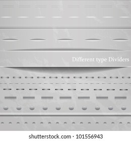 Set of different seamless web dividers with shadow
