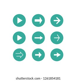 Set of different shaped arrows icons