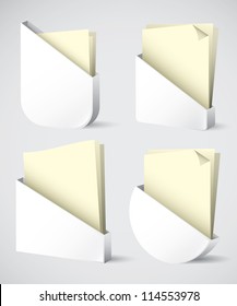 Set of different shaped paper holder - vector illustration