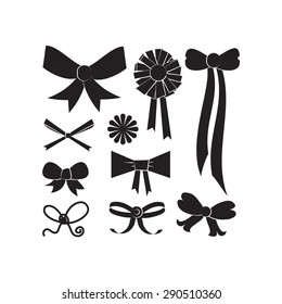 Set of different shapes of bows 