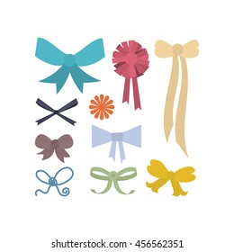 Set of different shapes of bows 