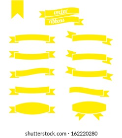 Set of different shapes decorative black ribbon ornaments vector