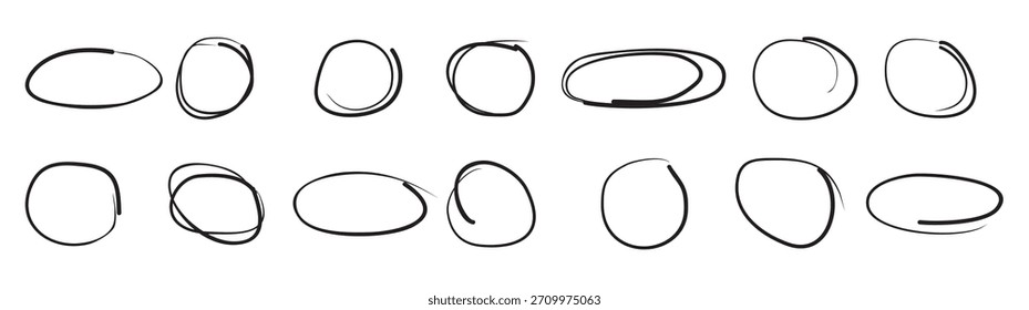 Conjunto de diferentes Formas dibujadas en tinta negra 