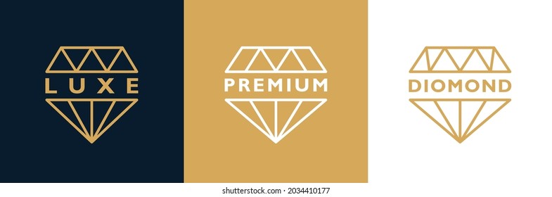 Establece las piedras preciosas de diferentes formas. Diseño de lujo, de gama alta y de diamante. Ilustración vectorial.