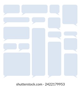 Set of different shapes speech bubbles. Cartoon, comix, chatting, message boxes design.