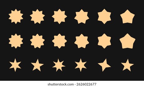 Set of Different Shapes of Stars - Stars Design Icons