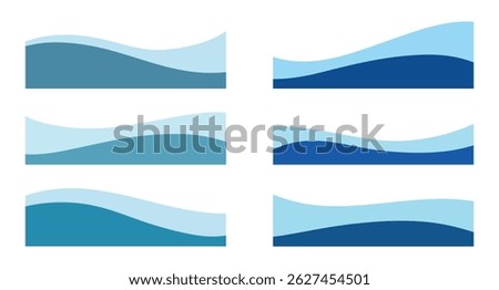 A set of different shapes of wavy modern dividers for a banner, website, application, vector illustration. Multi-colored abstract graphic design elements for the title, border, background, poster