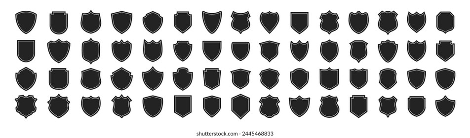 Set different shields icons, protect signs. Protect signs Different shields icon collection