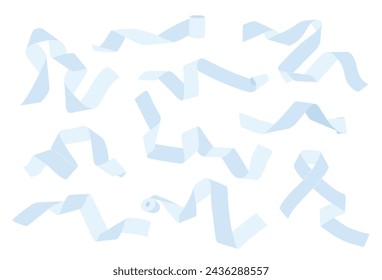 Set aus verschiedenen Seidenblauen Bändern