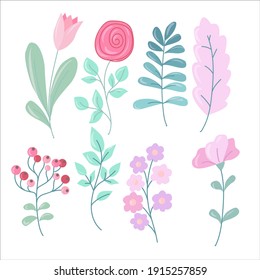 A set of different simple colors. Pastel colors. Vector illustration isolated on white background.