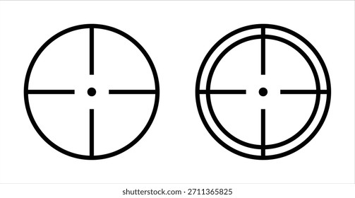 Conjunto de diferentes Diseños simples de punto de mira y blanco en negro. Ilustración vectorial	
