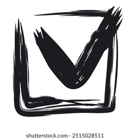 Set of different sketched check marks. Tick symbols collection, checkmark signs, simple accept icons, ok and yes mark, correct symbol, checkbox vector illustration. Hand drawn imitation