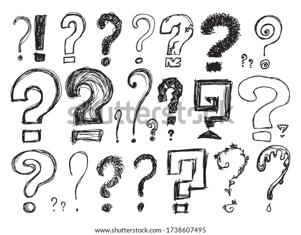 Set Different Sketched Question Marks Quiz Stock Vector (Royalty Free ...