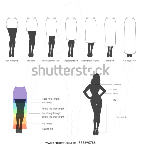 Set Different Skirts Womans Silhouette Simple 库存矢量图（免版税）535895788 Shutterstock