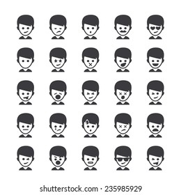 Set of different smileys vector, people faces