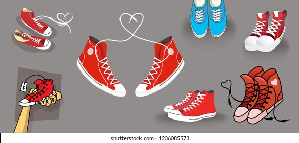 converse red tennis shoes