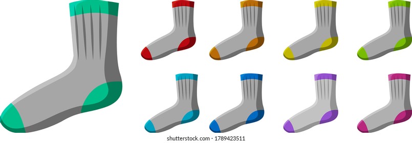 Set of different socks illustration