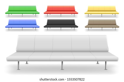 Set of different sofas benches