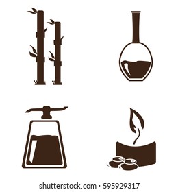 Set of different spa icons on a white background, Vector illustration