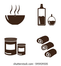 Set of different spa icons on a white background, Vector illustration