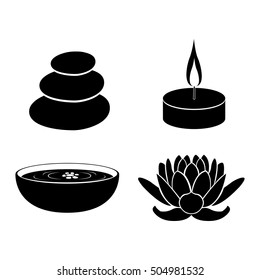 Set of different spa icons, Vector illustration