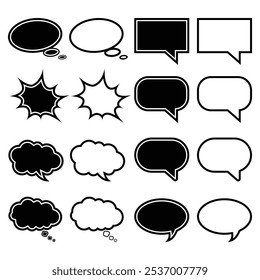 conjunto de bolhas de fala diferentes