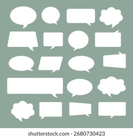 Set of different speech bubbles. Communication concept, Speak bubble text, vector set of flat message bubbles.   speech balloon, chat bubble  icon for apps and websites. eps 10