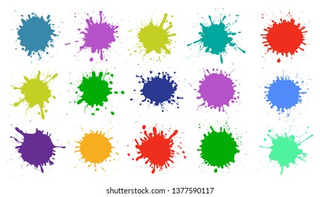 Set different splash, brush strokes – vector