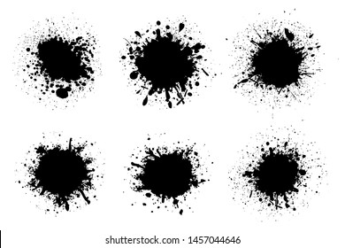 Set different splash, brush strokes – vector for stock