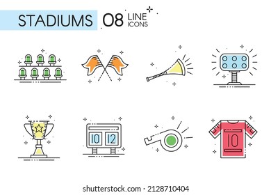 Set of different sport equipment icons Vector