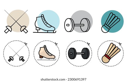 Set of different sport icons Vector
