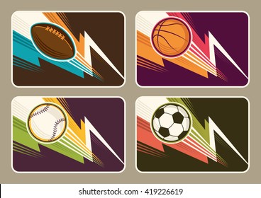 Set of different sport illustrations. Vector illustration.