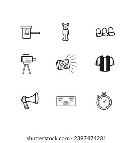 Set of different sport stadium icons Flat design Vector illustration