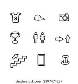 Set of different sport stadium icons Flat design Vector illustration