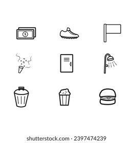 Set of different sport stadium icons Flat design Vector illustration