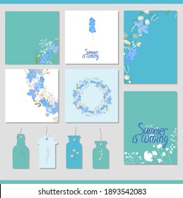 Se establece con diferentes tarjetas de felicitación de primavera. Plantillas de fiesta de Pascua para su diseño