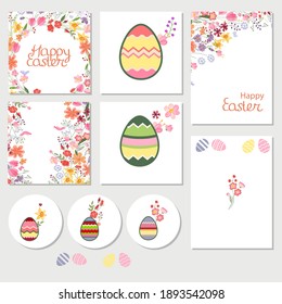 Set with different spring greeting cards. Easter festive templates for your design