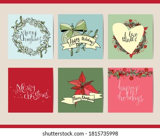 Establecer con diferentes plantillas cuadradas de Navidad